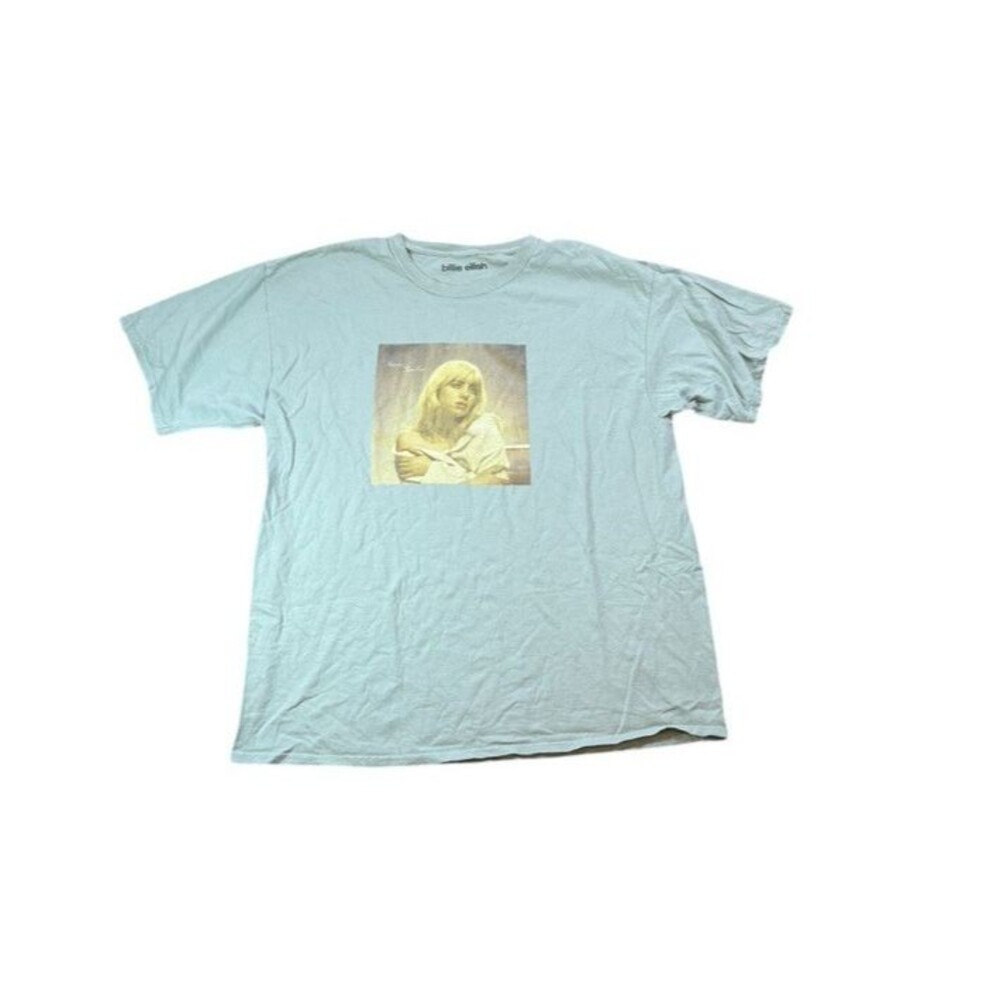 Billie Eilish 2021 Happier Than Ever Tee Green Graphic Tour T-Shirt Mens XXL 2XL